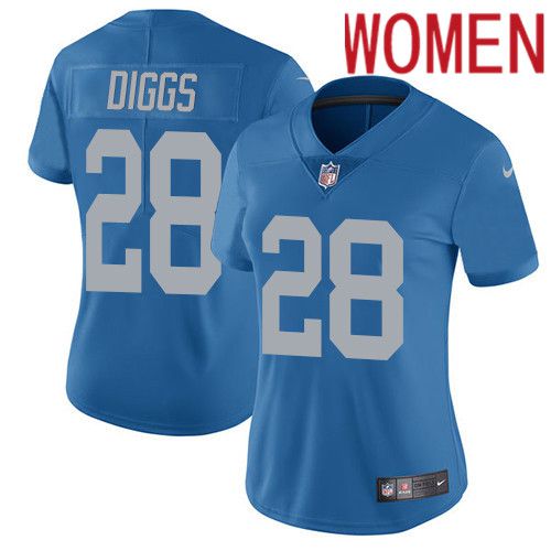 Women Detroit Lions #28 Quandre Diggs Nike Blue Alternate Vapor Limited NFL Jersey->women nfl jersey->Women Jersey
